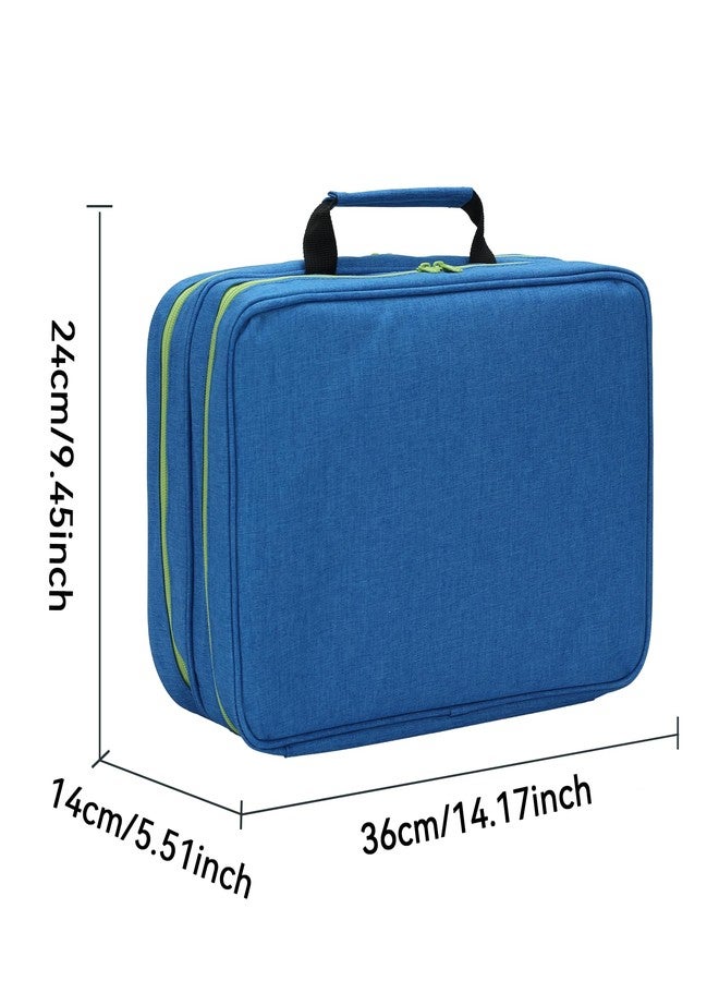 KISLANE Toy Car Storage Case with Elastic Bands and PVC Compartments - Holds 105 Diecast Cars, Matchbox Cars Storage Case, Portable Carrying case with Zipper Pockets (Blue) - Image 3